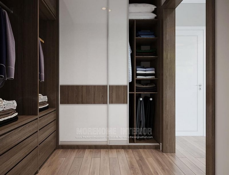 Mẫu tủ quần áo gỗ công nghiệp hiện đại đẹp trong phòng ngủ